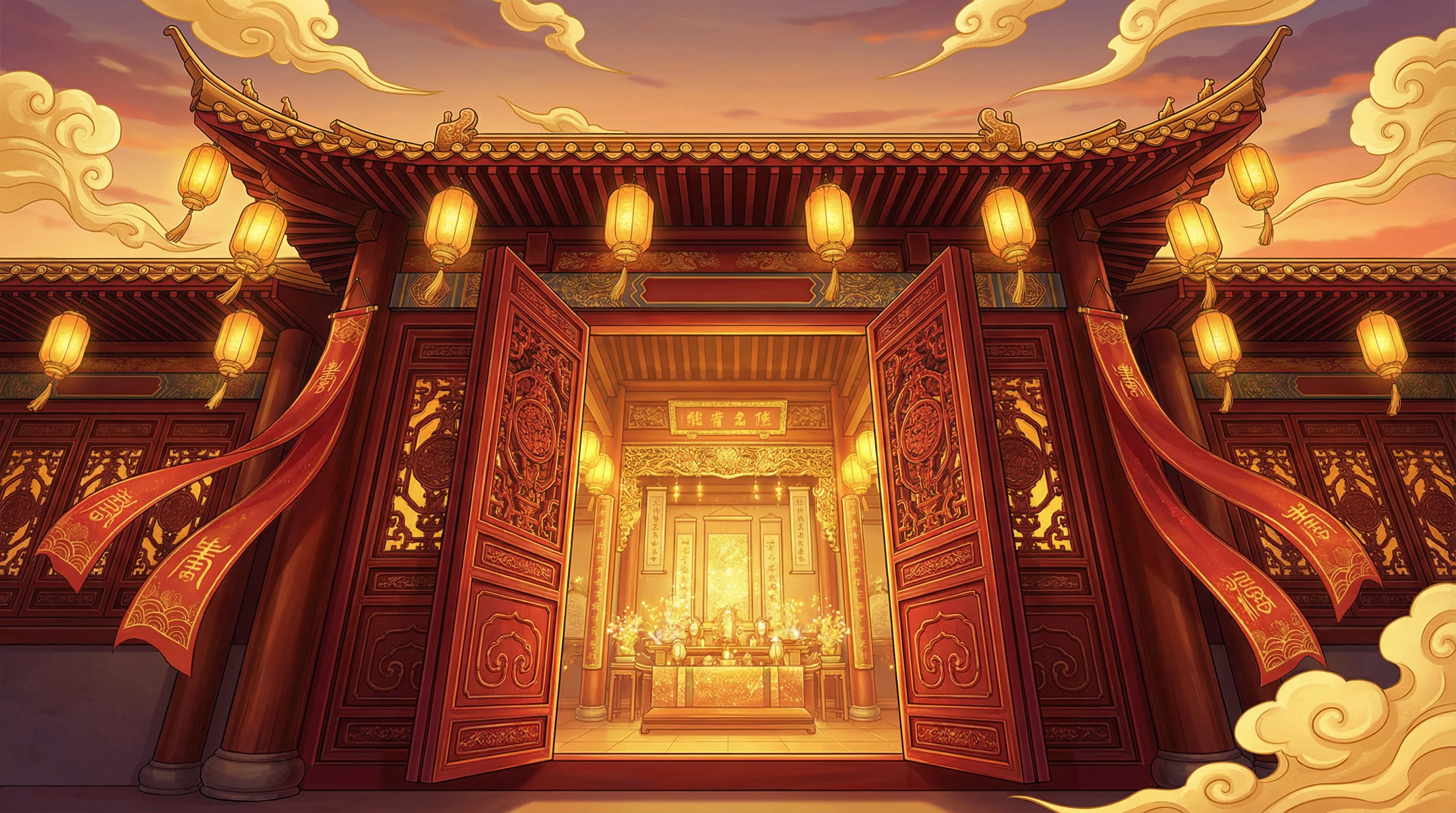 朱红大门东方福运祈愿堂主视觉 - 北京pk10